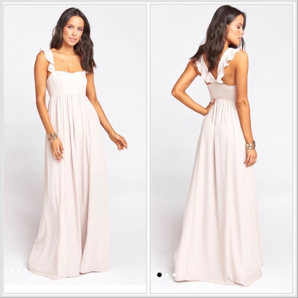 Show Me Your Mumu June Maxi Dress in Show Me The Ring Crisp Bridesmaid Formal